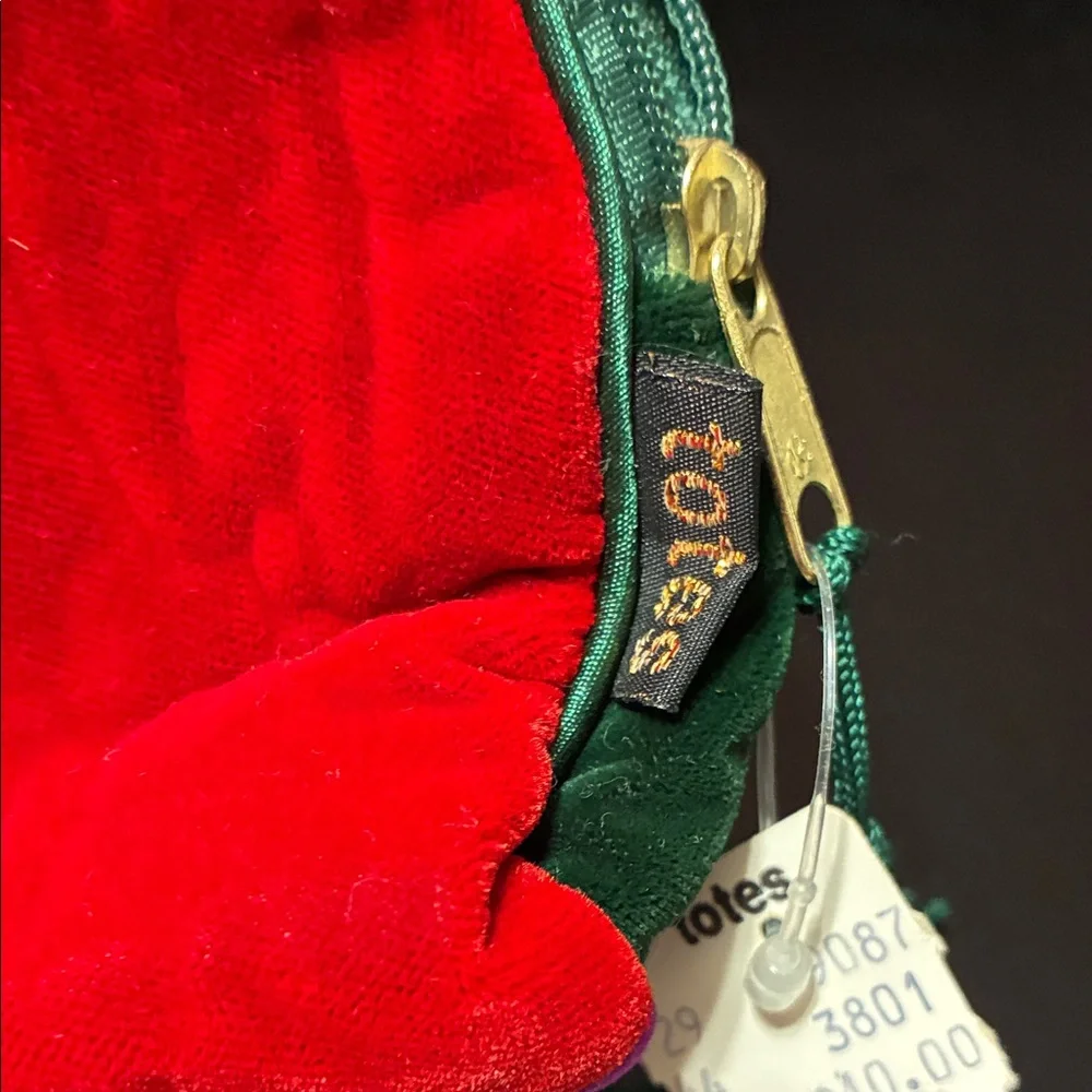 Totes vintage Red Purple and Green Velvet Pouch